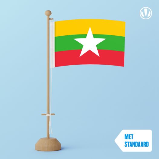 Tafelvlag Myanmar 10x15cm | met standaard