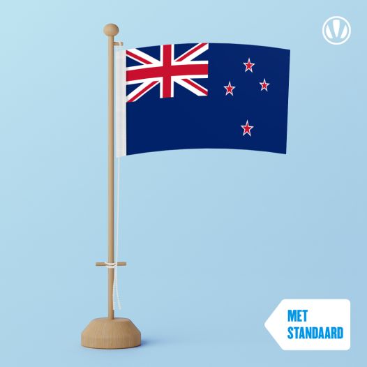 Tafelvlag Nieuw-Zeeland 10x15cm | met standaard