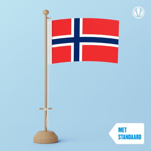 Tafelvlag Noorwegen 10x15cm | met standaard