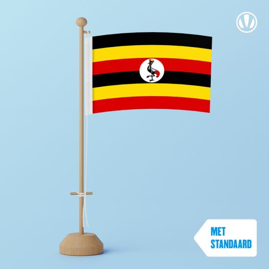 Tafelvlag Oeganda 10x15cm | met standaard