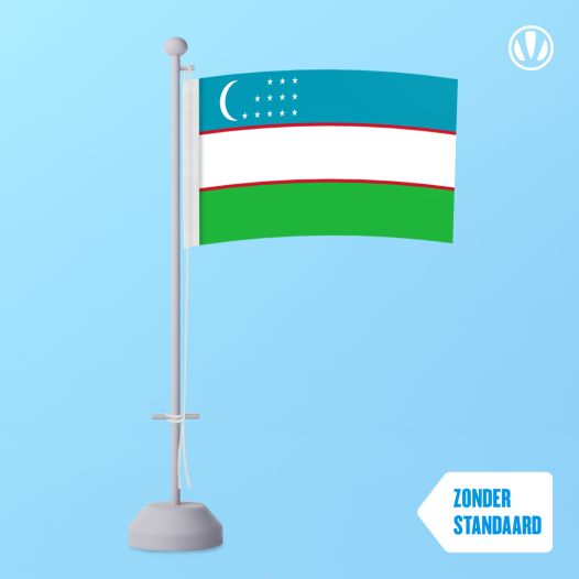 Tafelvlag Oezbekistan 10x15cm