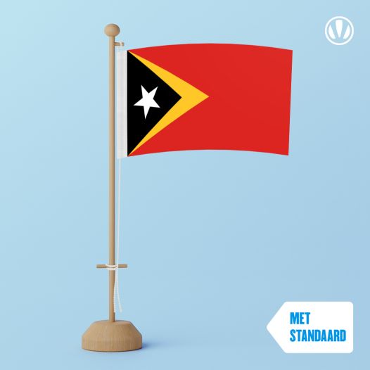 Tafelvlag Oost-Timor 10x15cm | met standaard