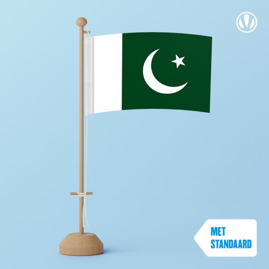 Tafelvlag Pakistan 10x15cm | met standaard