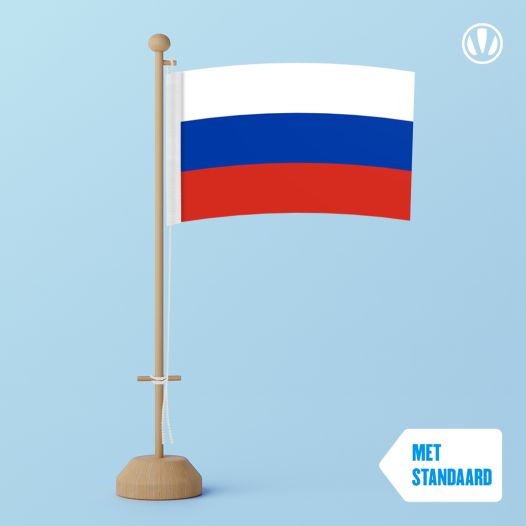 Tafelvlag Rusland 10x15cm | met standaard