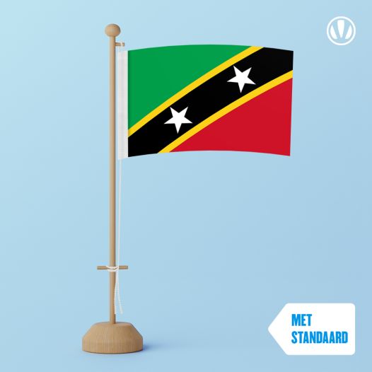 Tafelvlag Saint Kitts en Nevis 10x15cm | met standaard