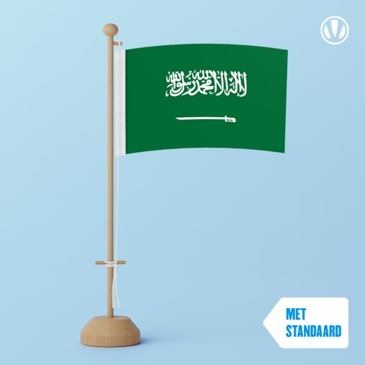 Tafelvlag Saoedi-Arabie 10x15cm | met standaard