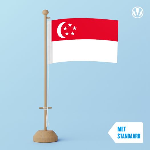 Tafelvlag Singapore 10x15cm | met standaard