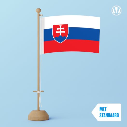 Tafelvlag Slowakije 10x15cm | met standaard