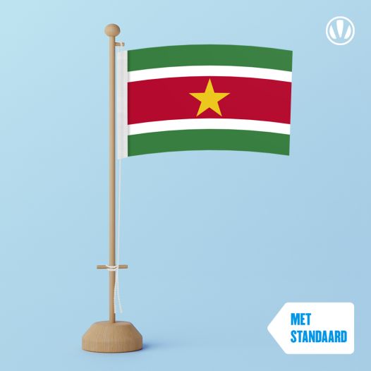 Tafelvlag Suriname 10x15cm | met standaard