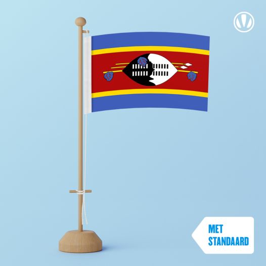 Tafelvlag Swaziland 10x15cm | met standaard