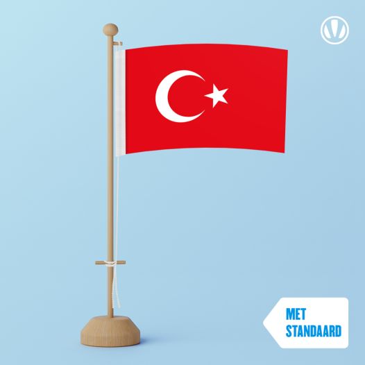 Tafelvlag Turkije 10x15cm | met standaard