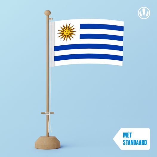 Tafelvlag Uruguay 10x15cm | met standaard