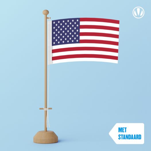 Tafelvlag Verenigde Staten van Amerika 10x15cm | met standaard