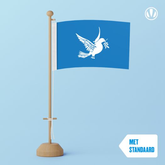 Tafelvlag Vrede - Vredesvlag 10x15cm | met standaard