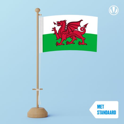 Tafelvlag Wales 10x15cm | met standaard