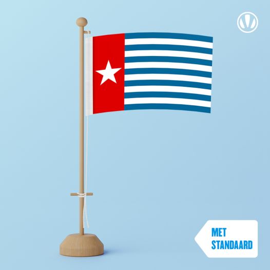 Tafelvlag West Papoea ofwel Morgenster 10x15cm | met standaard