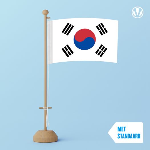 Tafelvlag Zuid Korea 10x15cm | met standaard