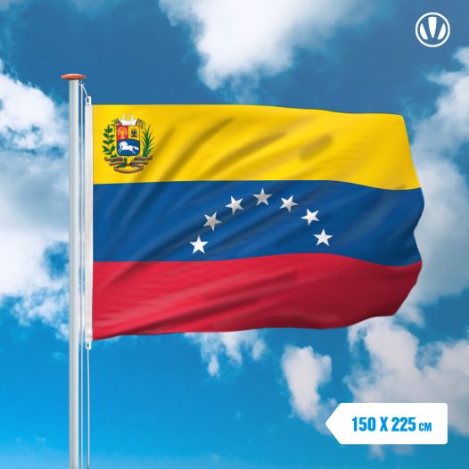 Vlag Venezuela 7 sterren met wapen 150x225cm