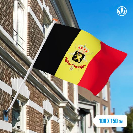 Vlag België met Wapen 100x150cm