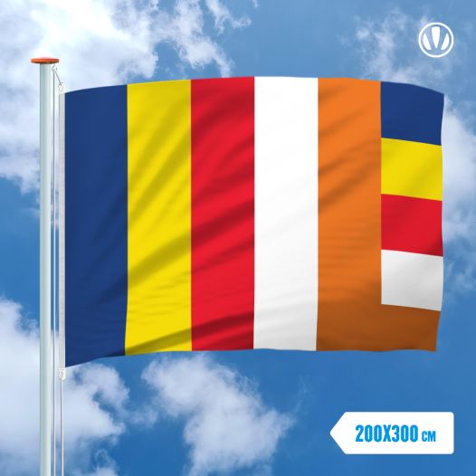 Vlag Boeddhisme 200x300cm