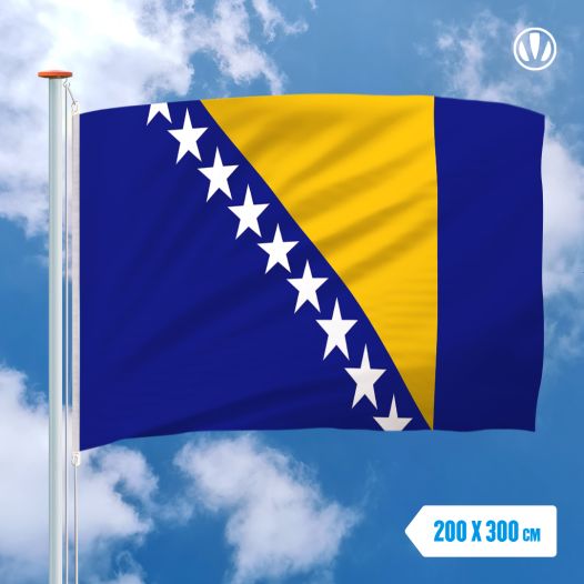 Vlag Bosnie en Herzegovina 200x300cm - Glanspoly