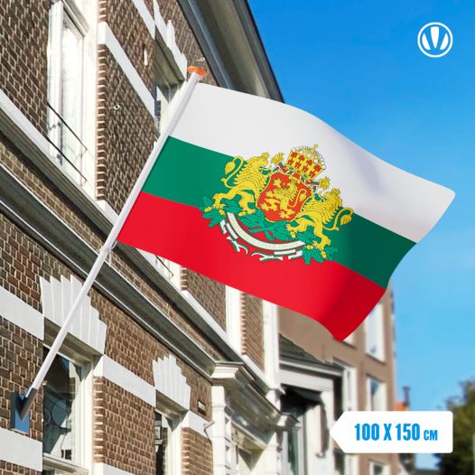 Vlag Bulgarije met Wapen 100x150cm