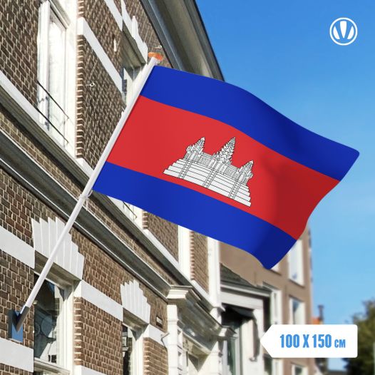 Vlag Cambodja 100x150cm - Glanspoly