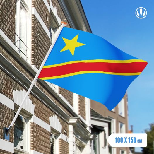 vlag Congo-Kinshasa (Democratische Republiek Congo) 100x150cm - Spunpoly