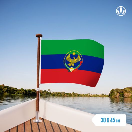 Vlag Dagestan met wapen 30x45cm