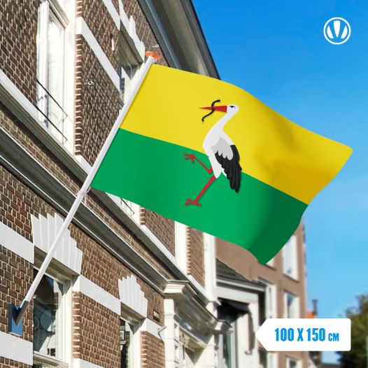 Vlag Den Haag met Ooievaar 100x150cm