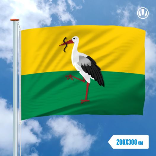 Haagse vlag met Ooievaar 200x300cm