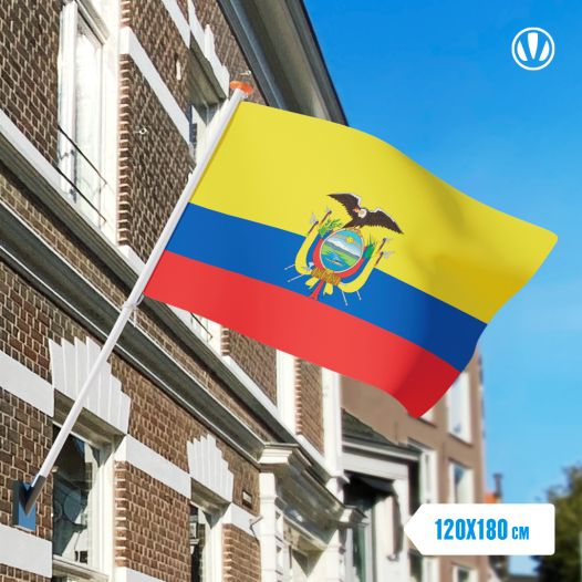 Vlag Ecuador 120x180cm met koord en lus