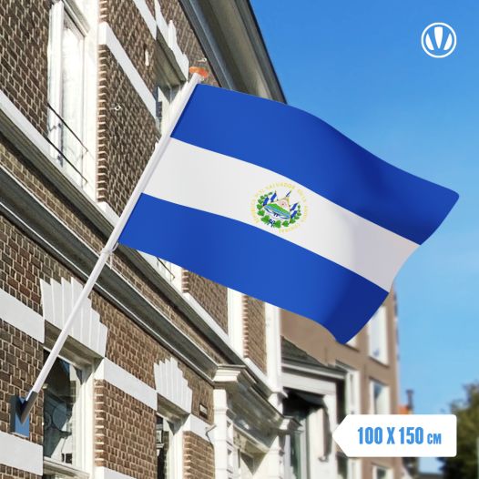 vlag El Salvador 100x150cm - Spunpoly