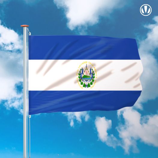 vlag El Salvador 150x225cm - Spunpoly