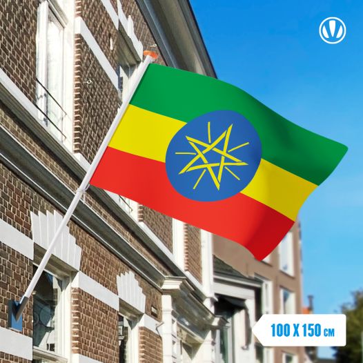 vlag Ethiopië 100x150cm - Spunpoly