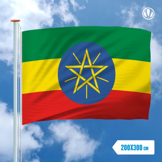 vlag Ethiopie 200x300cm - Spunpoly