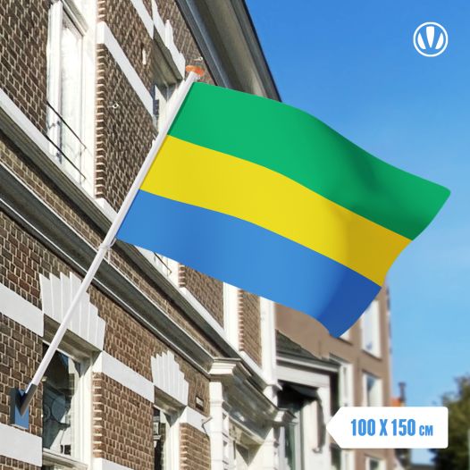 vlag Gabon 100x150cm - Glanspoly