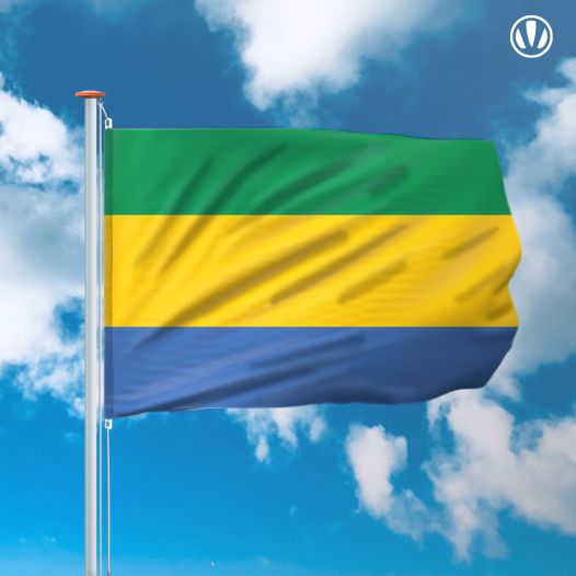 vlag Gabon 150x225cm - Spunpoly