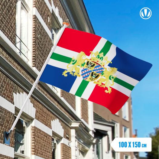 Vlag Groningen met Wapen 100x150cm