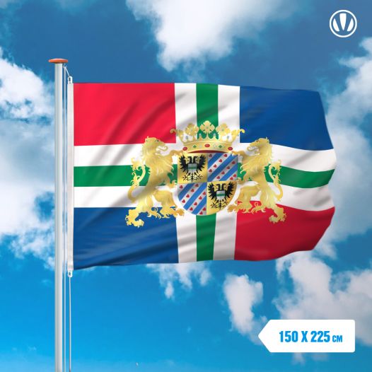 Vlag Groningen met Wapen 150x225cm