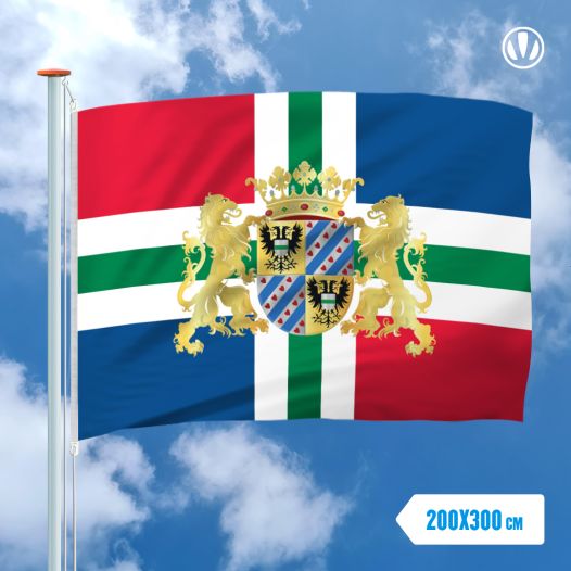 Vlag Groningen met Wapen 200x300cm