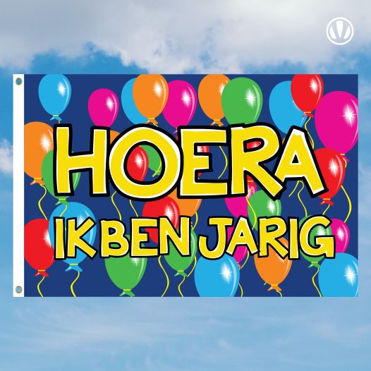 Verjaardagsvlag Hoera ik ben Jarig