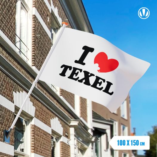 Vlag I love Texel 100x150cm