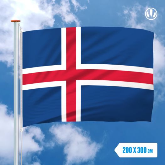 vlag IJsland 200x300cm - Spunpoly