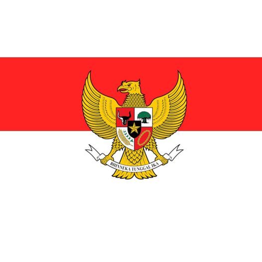 Vlag Indonesie met Garuda 30x45cm