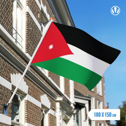 Vlag Jordanië 100x150cm - Spunpoly