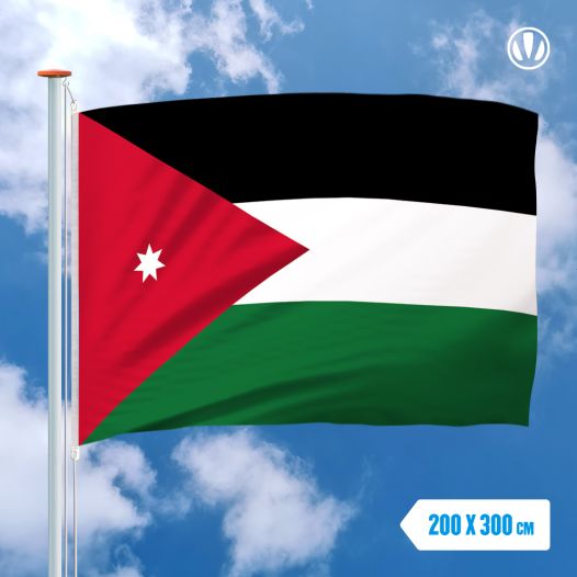 Vlag Jordanië 200x300cm - Spunpoly