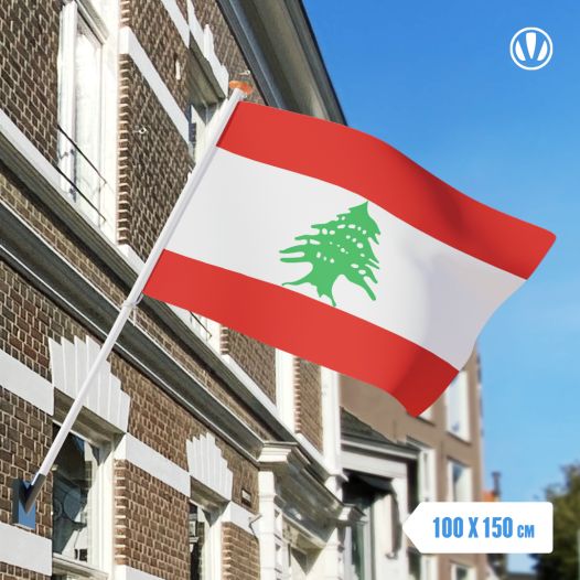 Vlag Libanon 100x150cm - Glanspoly