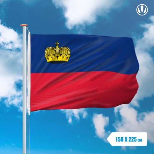 Vlag Liechtenstein 150x225cm - Glanspoly