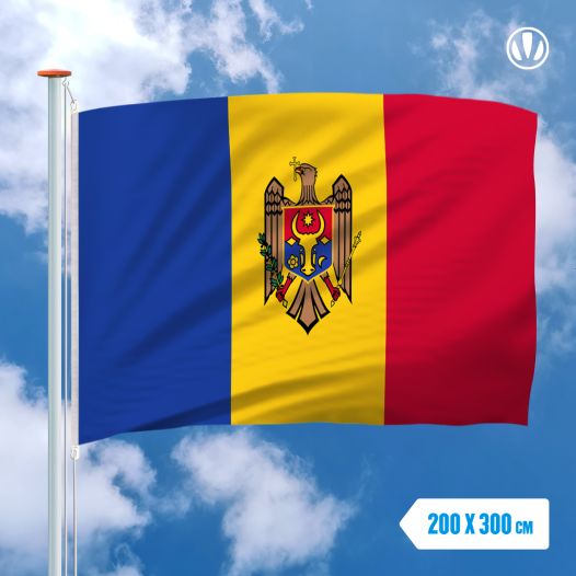 Vlag Moldavie 200x300cm - Glanspoly